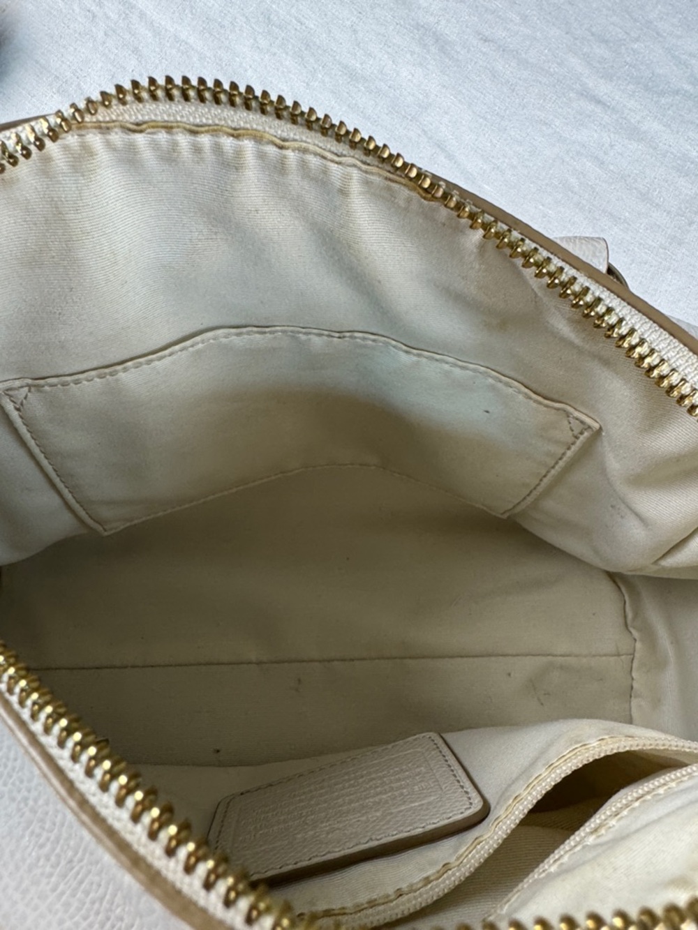 Coach Cream Bennett Mini Leather Satchel with Gold Plaque - Picture 10 of 13
